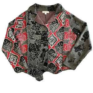 Coldwater‎ Creek Button-Up Floral Pattern Collared Long Sleeve Cardigan -  Large
